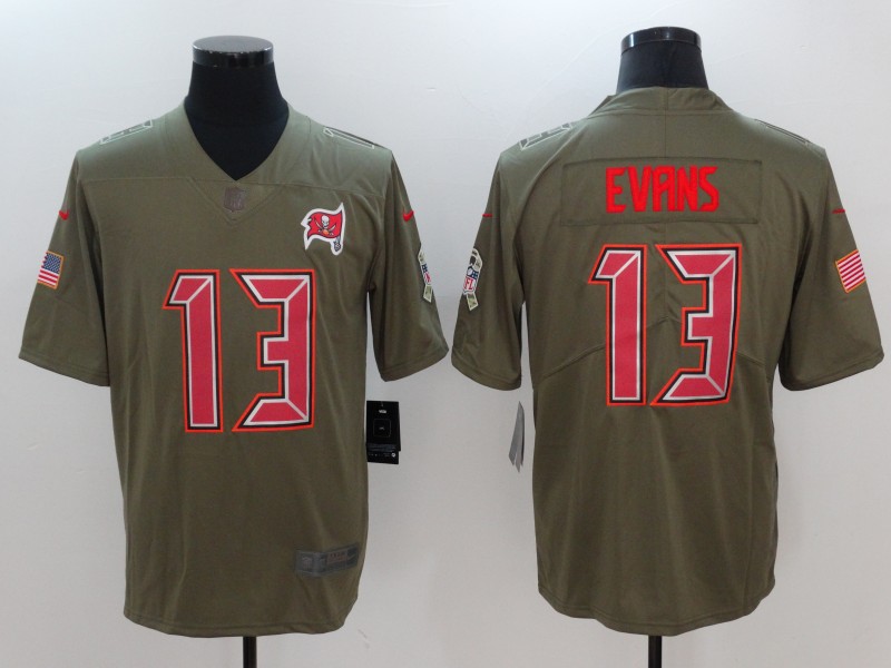 Men Tampa Bay Buccaneers #13 Evans Nike Olive Salute To Service Limited NFL Jerseys->->NFL Jersey